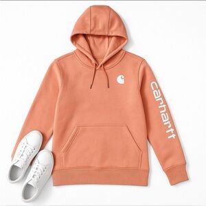 Carhartt Apricot Hoodie with Logo Rose Clay XL